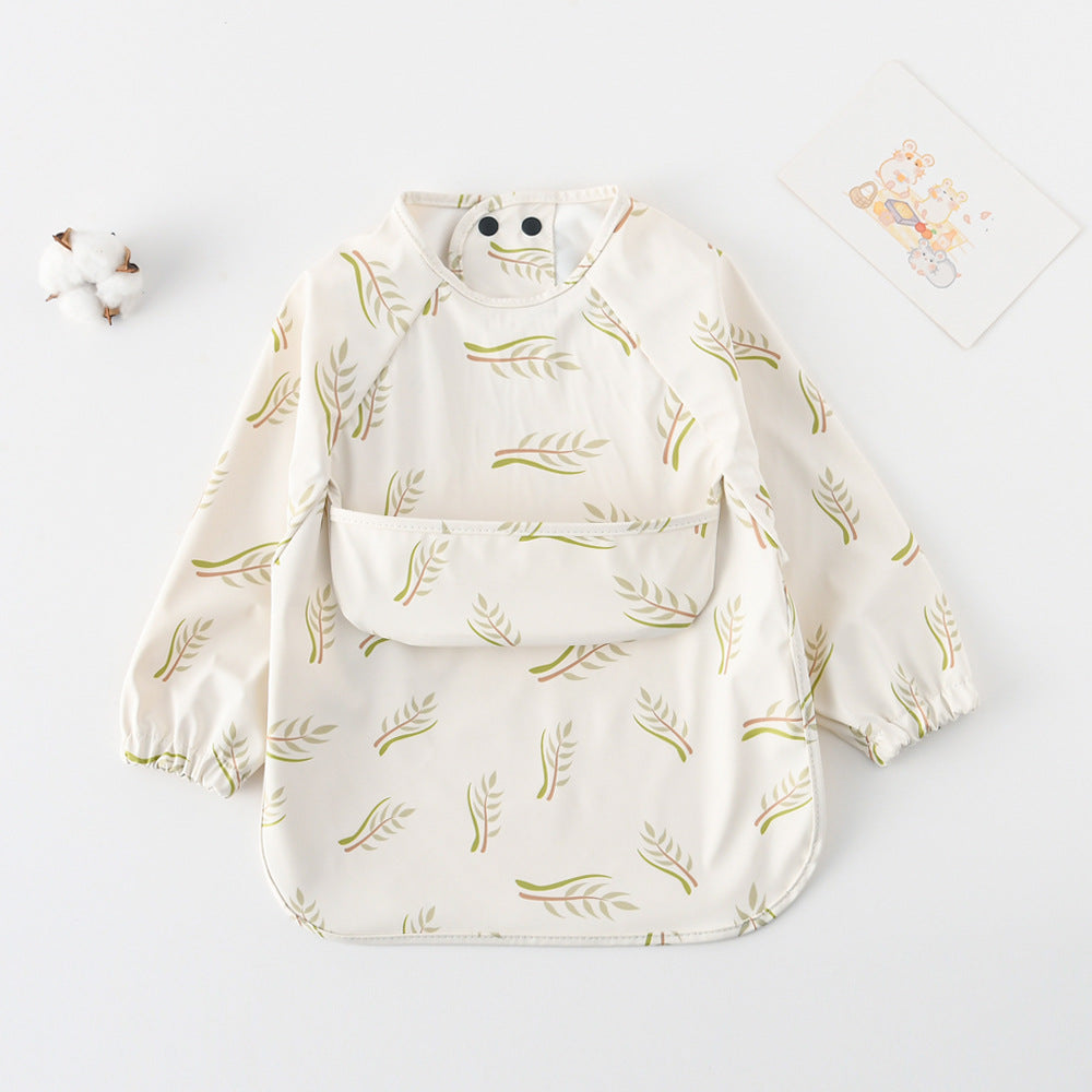 Long Sleeve PU Waterproof Bib 長袖 PU 防水 お食事エプロン【mh0012236】 willow branch / S mamahalo accessories よだれかけ