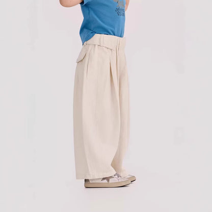 Loose Fit Wide Leg Pants ルーズ ワイドパンツ【mh0012382】 90cm / White mamahalo shop