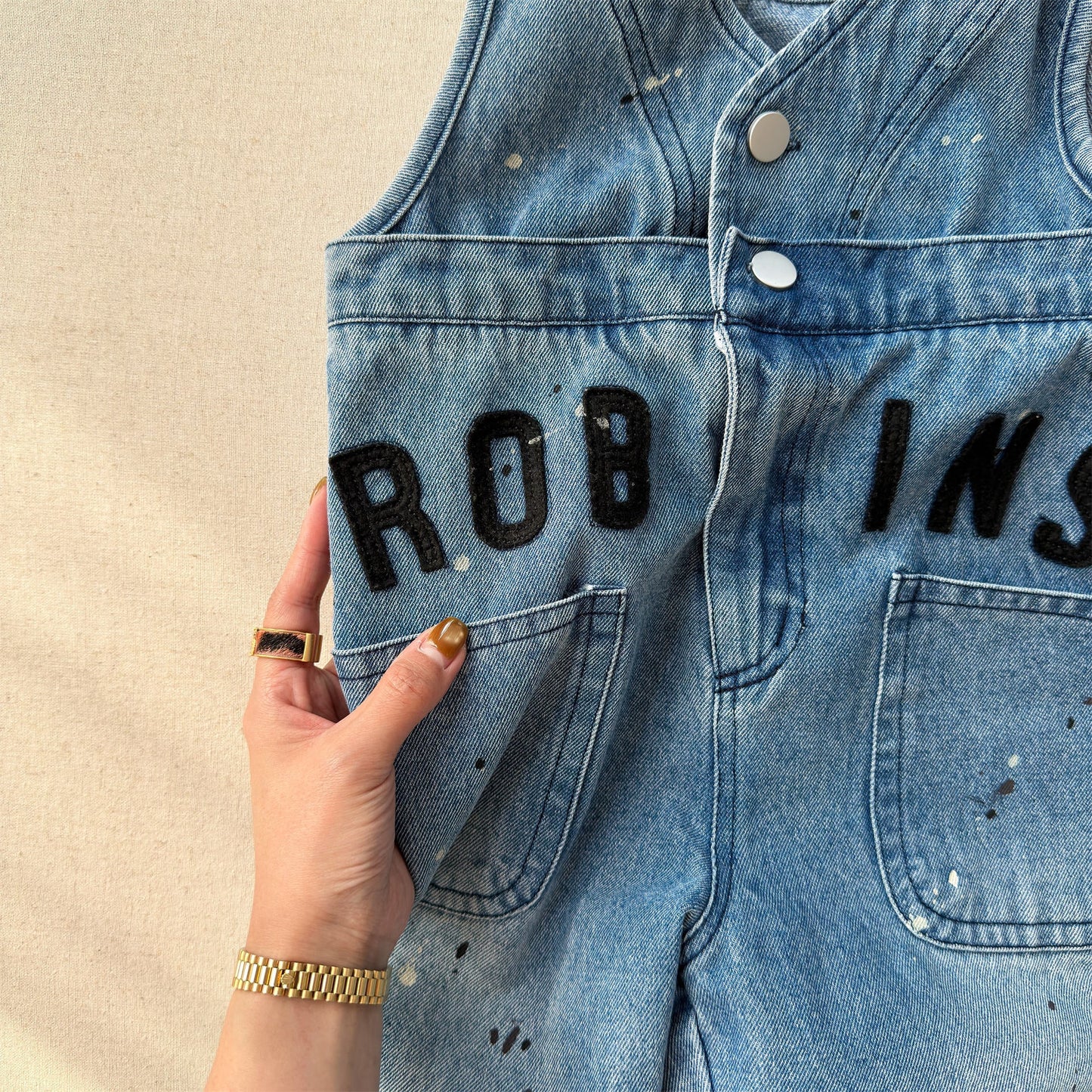 Loose Sleeveless Denim Jumpsuit デニム ワイド サロペット オールインワン【mh0012460】 ADbaby ノースリーブジャンプスーツ