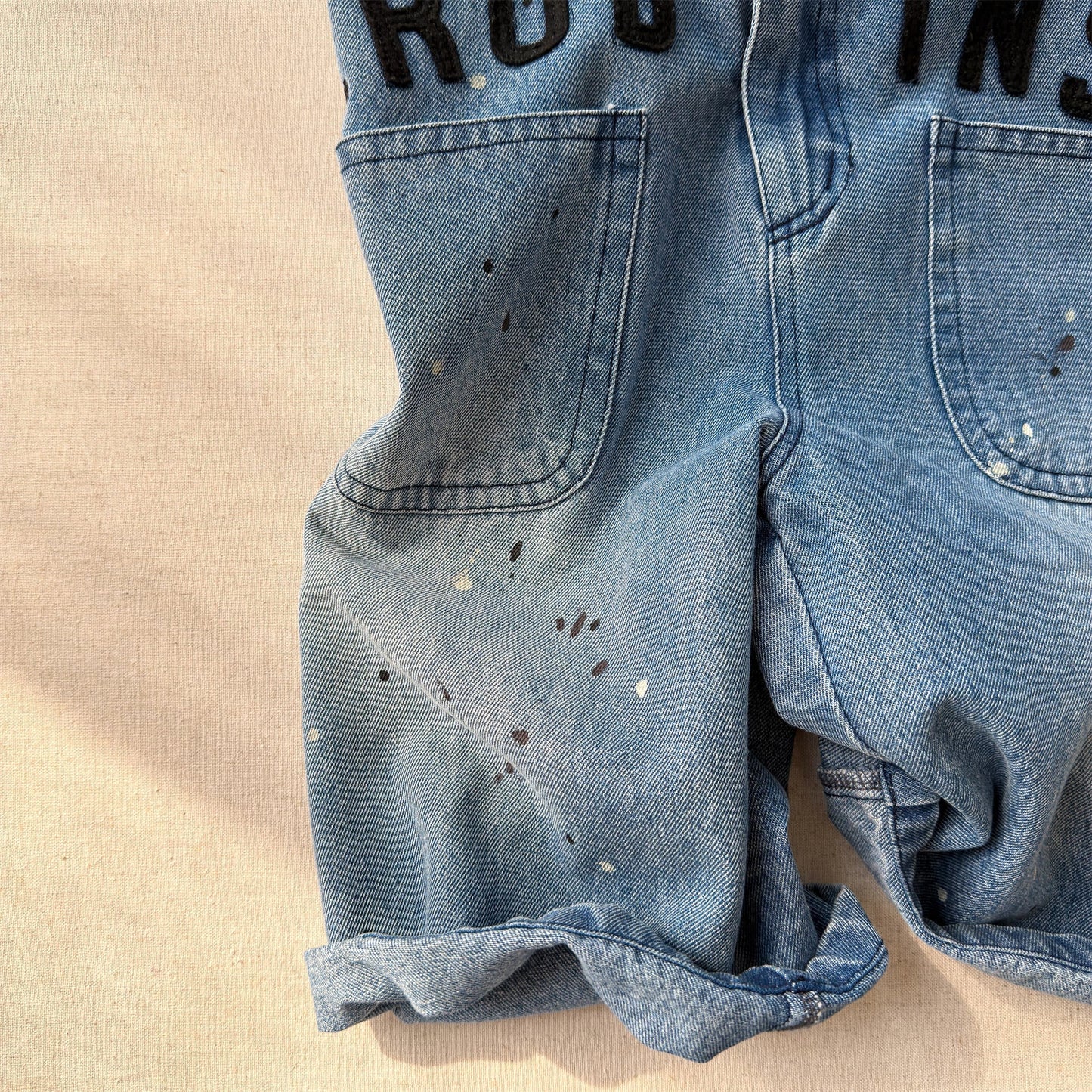 Loose Sleeveless Denim Jumpsuit デニム ワイド サロペット オールインワン【mh0012460】 ADbaby ノースリーブジャンプスーツ