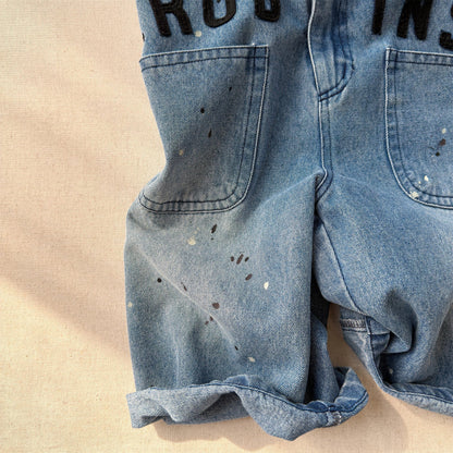 Loose Sleeveless Denim Jumpsuit デニム ワイド サロペット オールインワン【mh0012460】 ADbaby ノースリーブジャンプスーツ