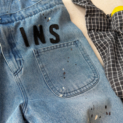 Loose Sleeveless Denim Jumpsuit デニム ワイド サロペット オールインワン【mh0012460】 ADbaby ノースリーブジャンプスーツ