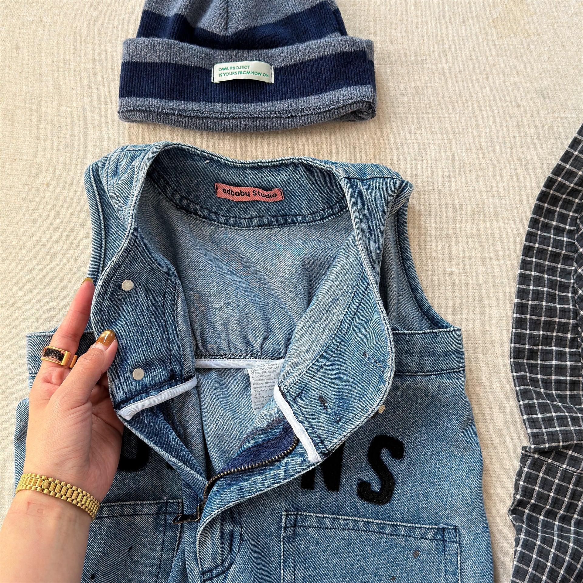 Loose Sleeveless Denim Jumpsuit デニム ワイド サロペット オールインワン【mh0012460】 ADbaby ノースリーブジャンプスーツ