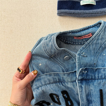 Loose Sleeveless Denim Jumpsuit デニム ワイド サロペット オールインワン【mh0012460】 ADbaby ノースリーブジャンプスーツ