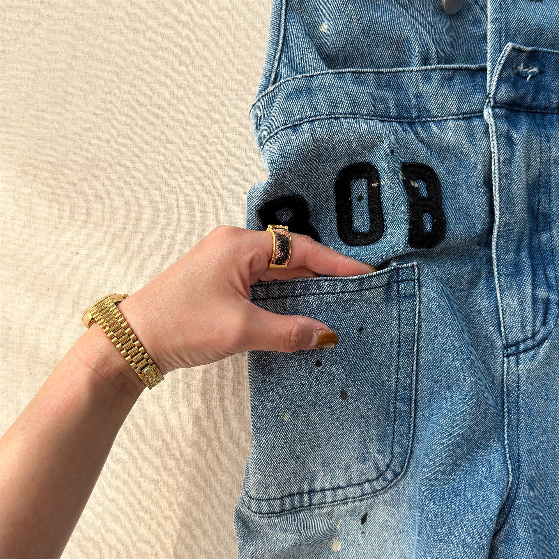 Loose Sleeveless Denim Jumpsuit デニム ワイド サロペット オールインワン【mh0012460】 ADbaby ノースリーブジャンプスーツ