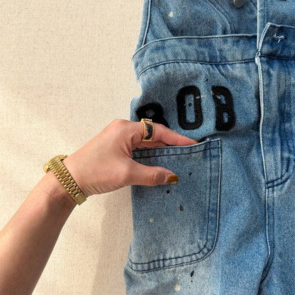 Loose Sleeveless Denim Jumpsuit デニム ワイド サロペット オールインワン【mh0012460】 ADbaby ノースリーブジャンプスーツ