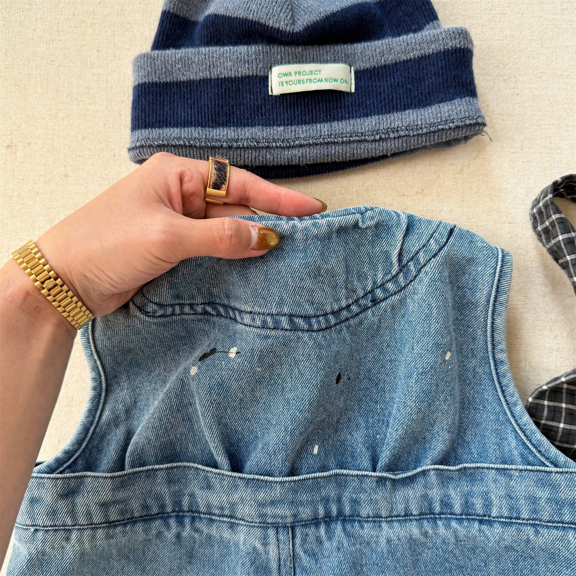 Loose Sleeveless Denim Jumpsuit デニム ワイド サロペット オールインワン【mh0012460】 ADbaby ノースリーブジャンプスーツ