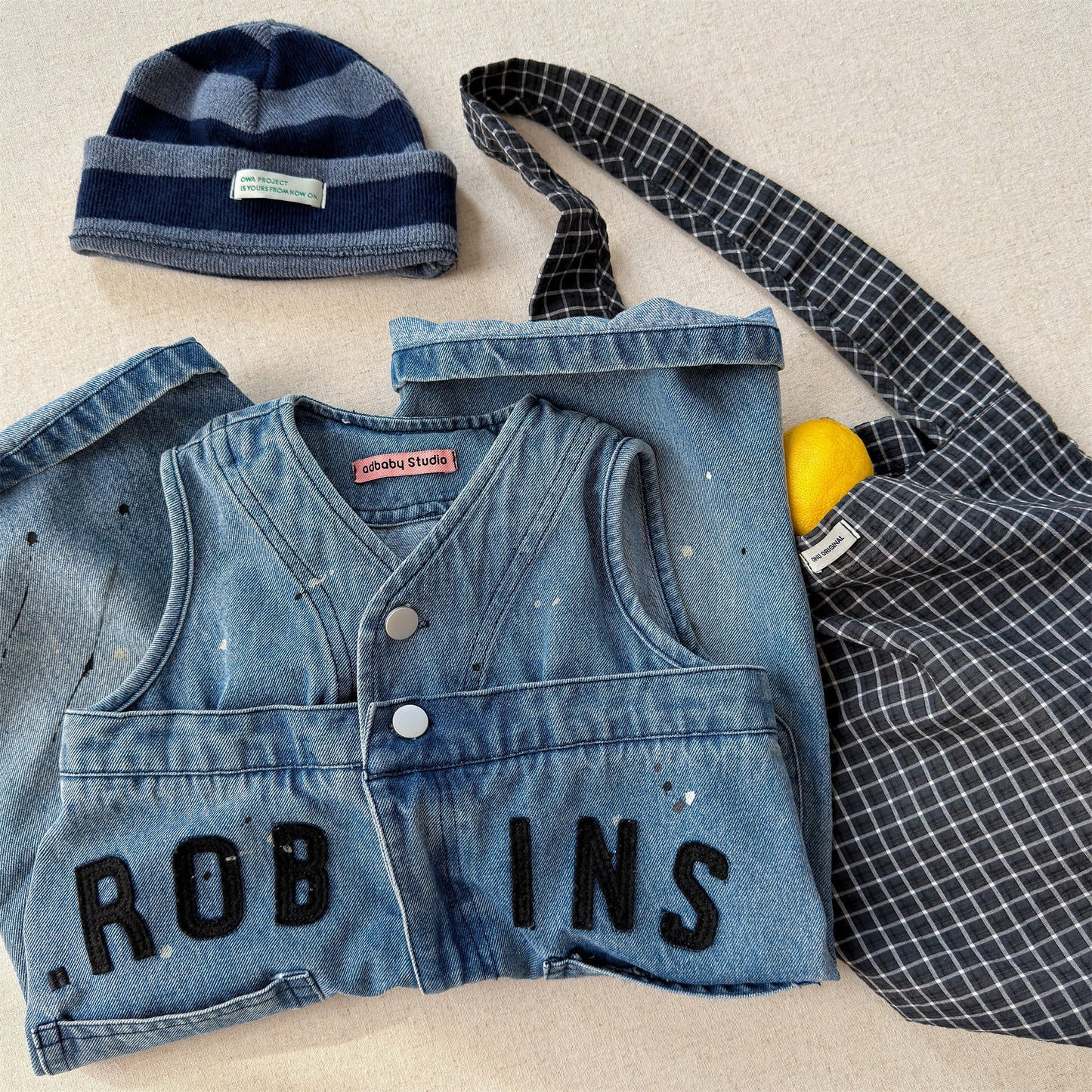 Loose Sleeveless Denim Jumpsuit デニム ワイド サロペット オールインワン【mh0012460】 ADbaby ノースリーブジャンプスーツ