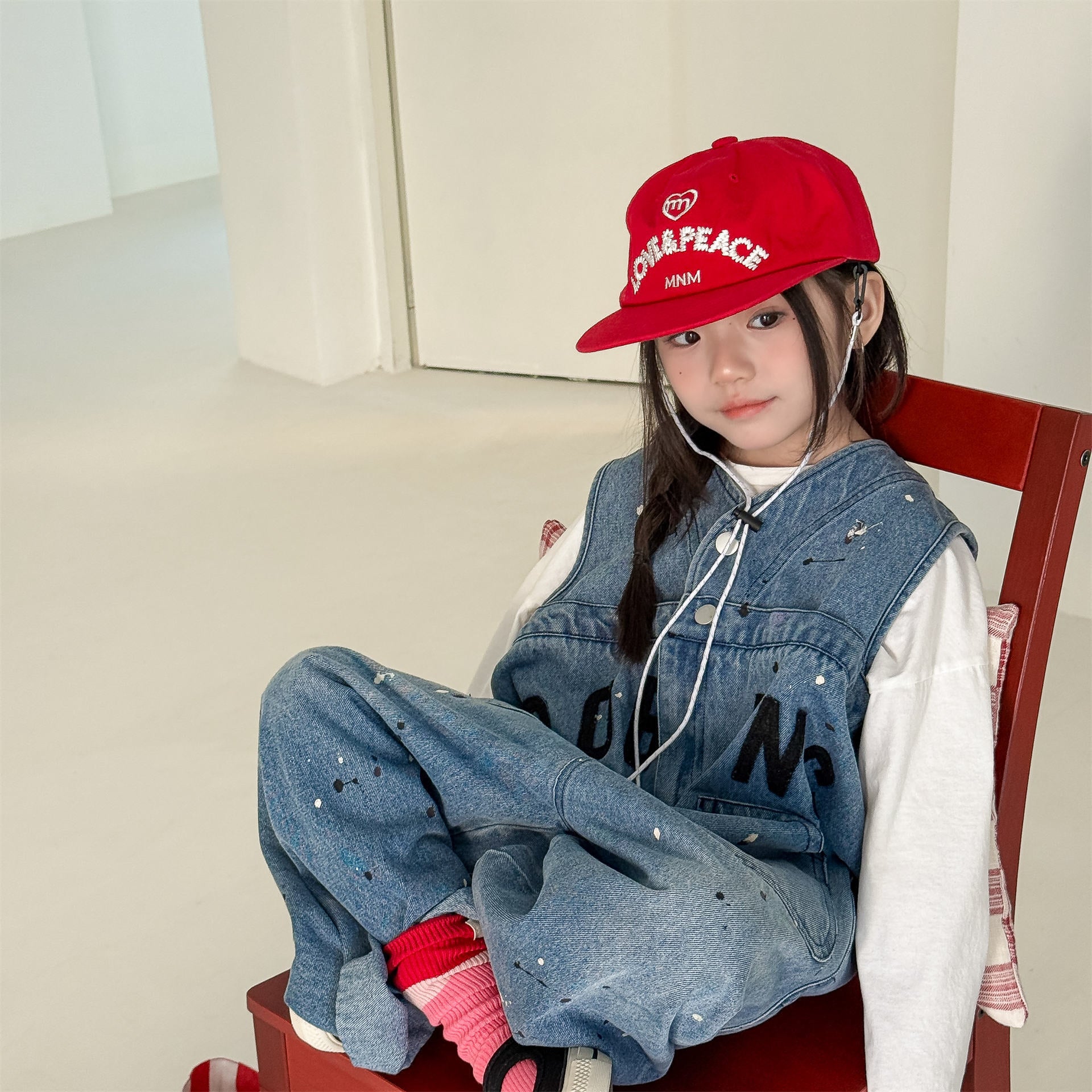 Loose Sleeveless Denim Jumpsuit デニム ワイド サロペット オールインワン【mh0012460】 ADbaby ノースリーブジャンプスーツ