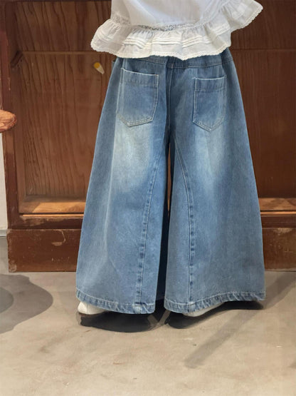 Loose Wide Leg Baggy Denim パッチワーク バギー デニムパンツ【mh0012315】 Jianzidan
