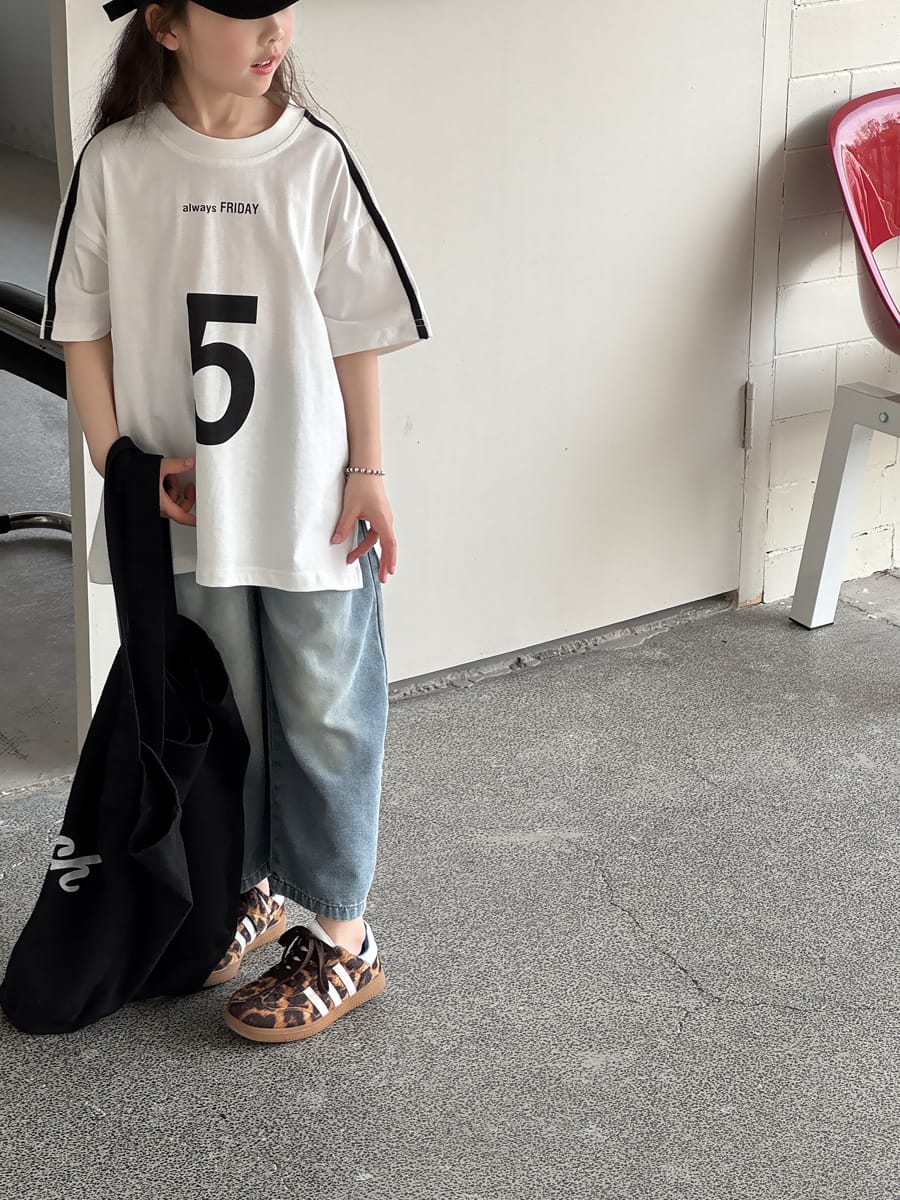Loose Wide-Leg Jeans クロップド ワイドデニム【mh0013080】 mamahalo kids デニムパンツ