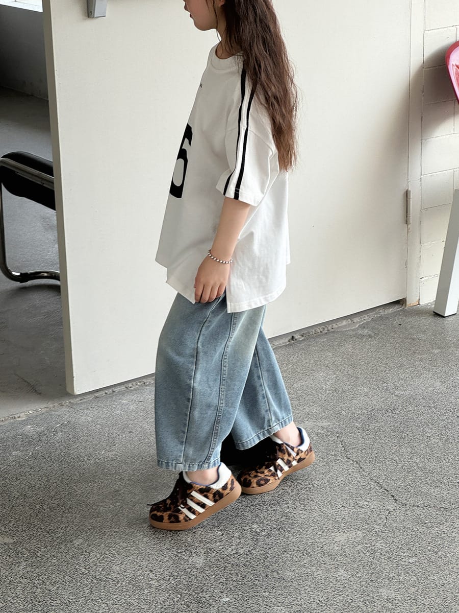 Loose Wide-Leg Jeans クロップド ワイドデニム【mh0013080】 mamahalo kids デニムパンツ