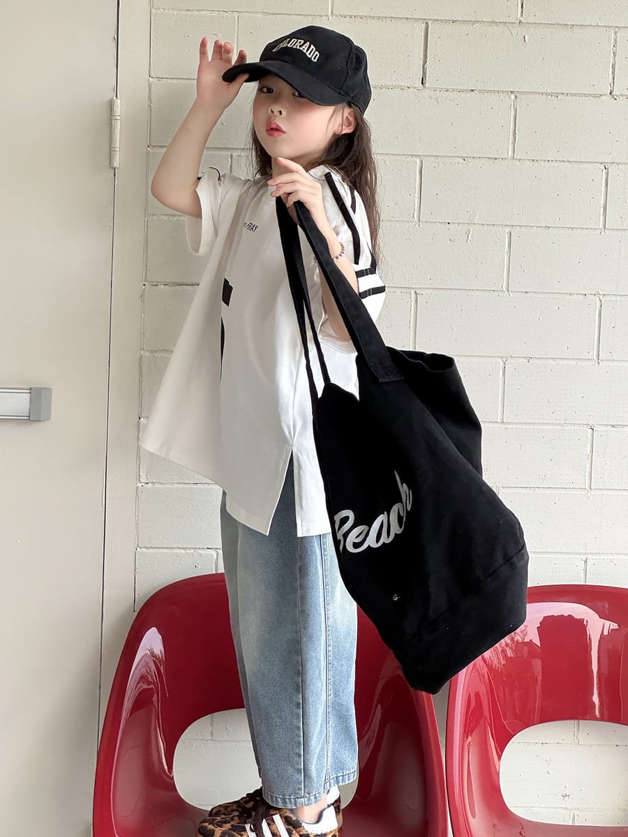 Loose Wide-Leg Jeans クロップド ワイドデニム【mh0013080】 mamahalo kids デニムパンツ