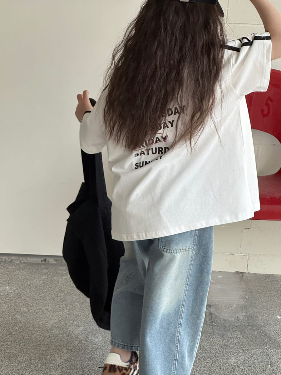 Loose Wide-Leg Jeans クロップド ワイドデニム【mh0013080】 mamahalo kids デニムパンツ