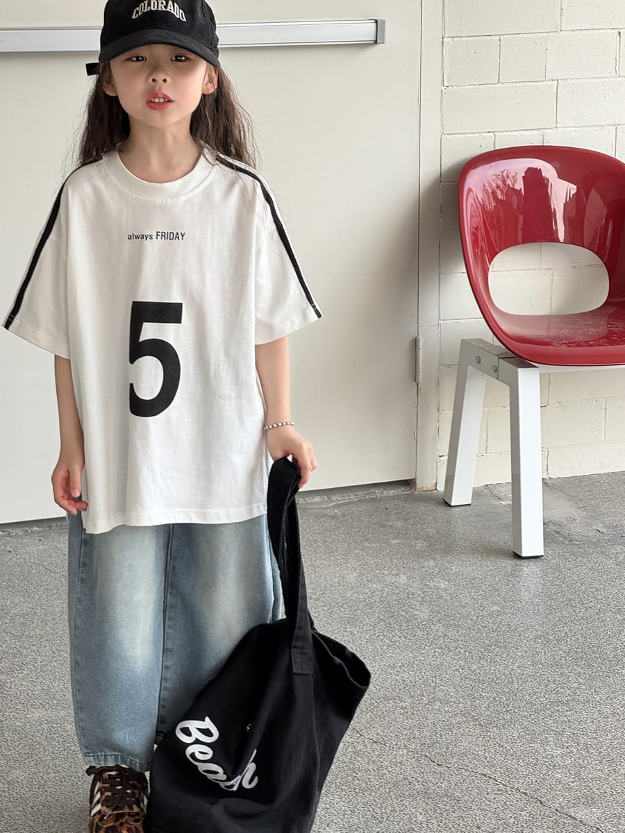 Loose Wide-Leg Jeans クロップド ワイドデニム【mh0013080】 mamahalo kids デニムパンツ