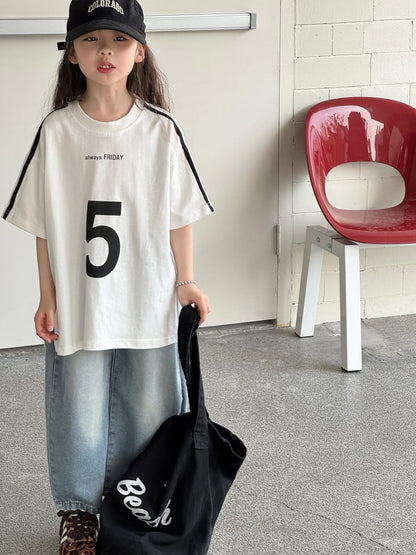 Loose Wide-Leg Jeans クロップド ワイドデニム【mh0013080】 mamahalo kids デニムパンツ