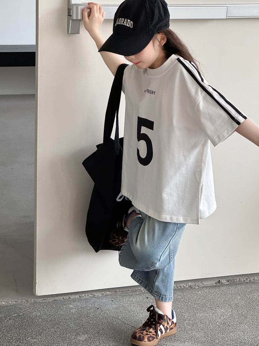 Loose Wide-Leg Jeans クロップド ワイドデニム【mh0013080】 mamahalo kids デニムパンツ