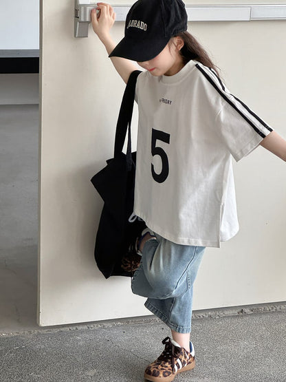 Loose Wide-Leg Jeans クロップド ワイドデニム【mh0013080】 mamahalo kids デニムパンツ