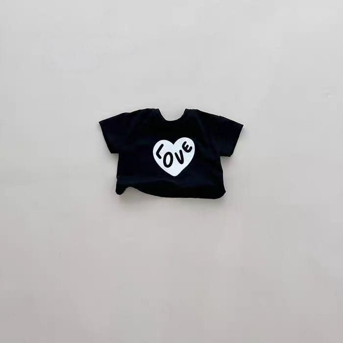Love Heart Graphic Tee ハートプリント半袖Tシャツ【mh0012934】 Black / 73cm yi nian ni 半袖Tシャツ