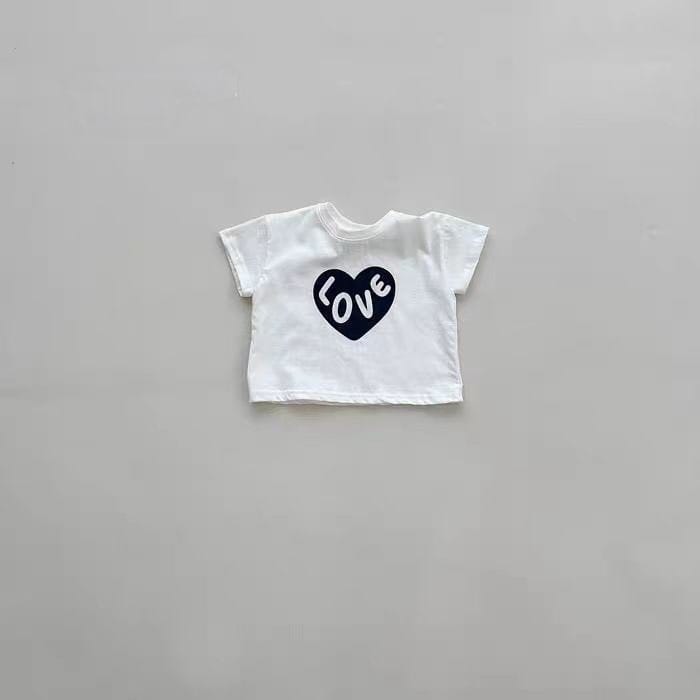 Love Heart Graphic Tee ハートプリント半袖Tシャツ【mh0012934】 White / 73cm yi nian ni 半袖Tシャツ