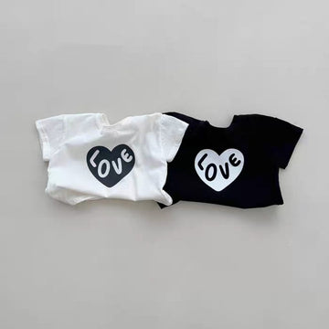 Love Heart Graphic Tee ハートプリント半袖Tシャツ【mh0012934】 yi nian ni 半袖Tシャツ
