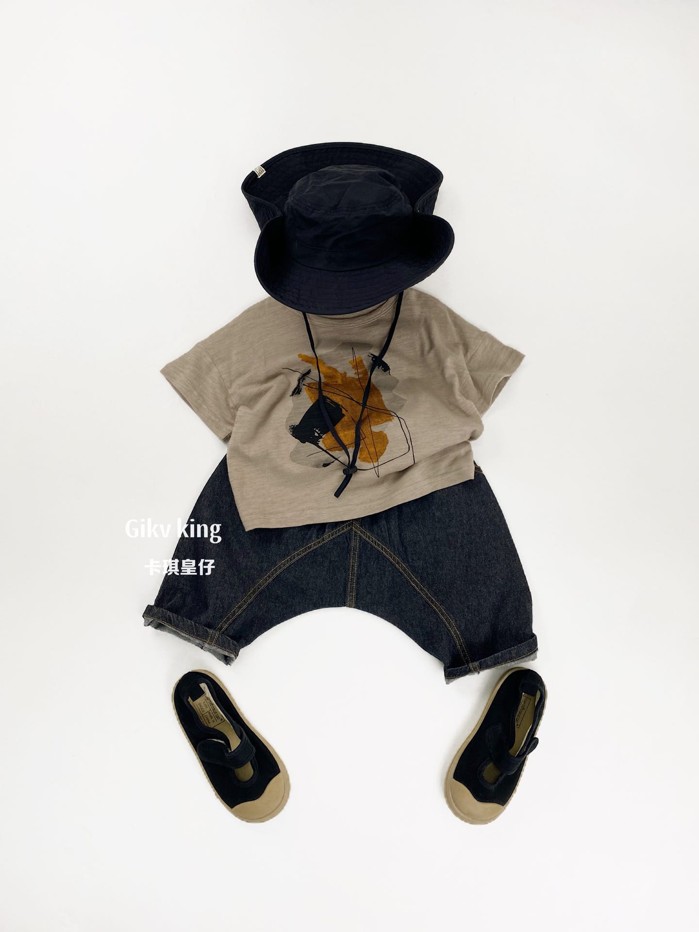 Low Crotch Denim Sarrouel Pants 無地 七分丈サルエルパンツ【mh0012845】 Gikv king ハーフパンツ・ショートパンツ