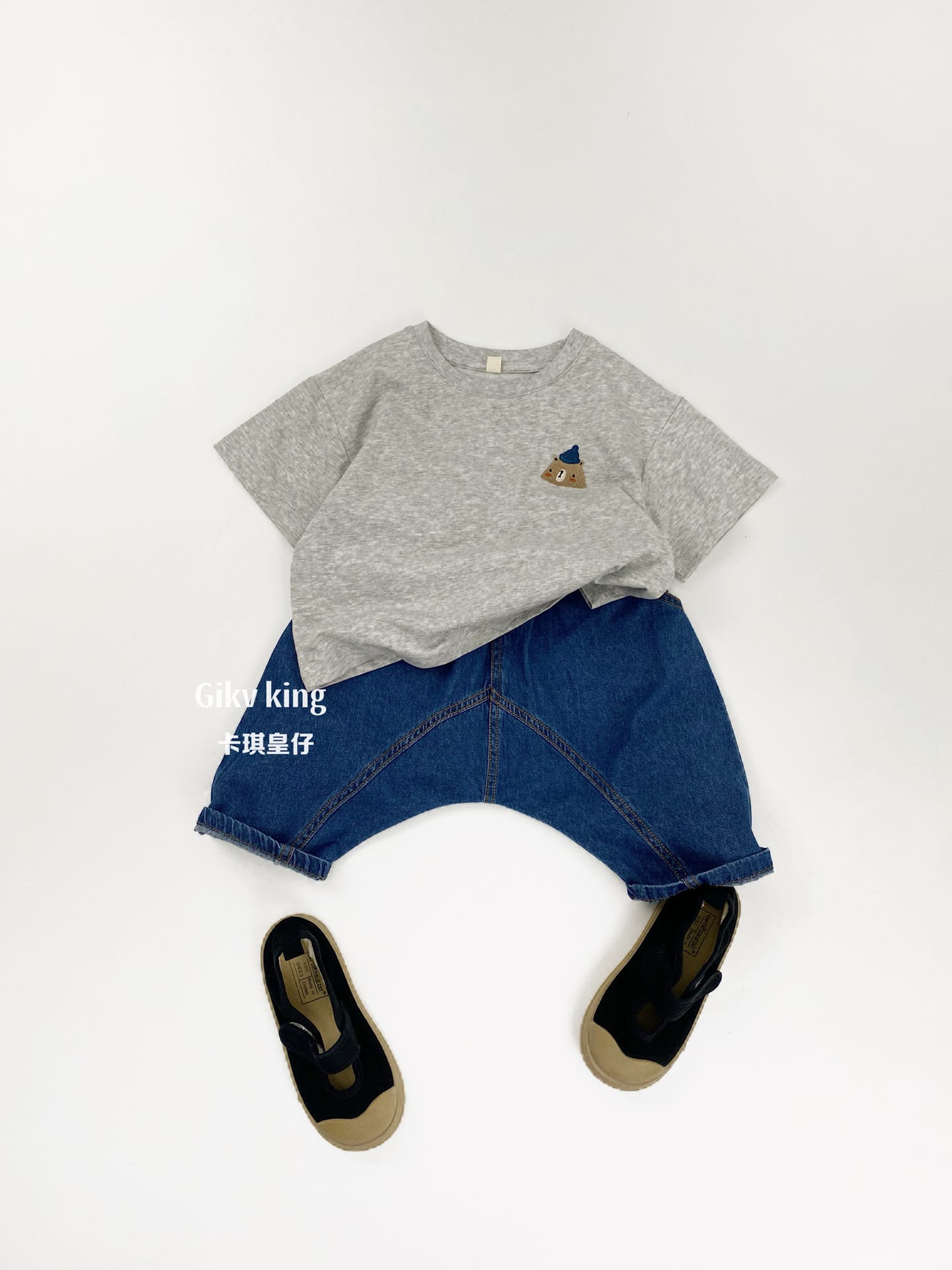 Low Crotch Denim Sarrouel Pants 無地 七分丈サルエルパンツ【mh0012845】 Gikv king ハーフパンツ・ショートパンツ