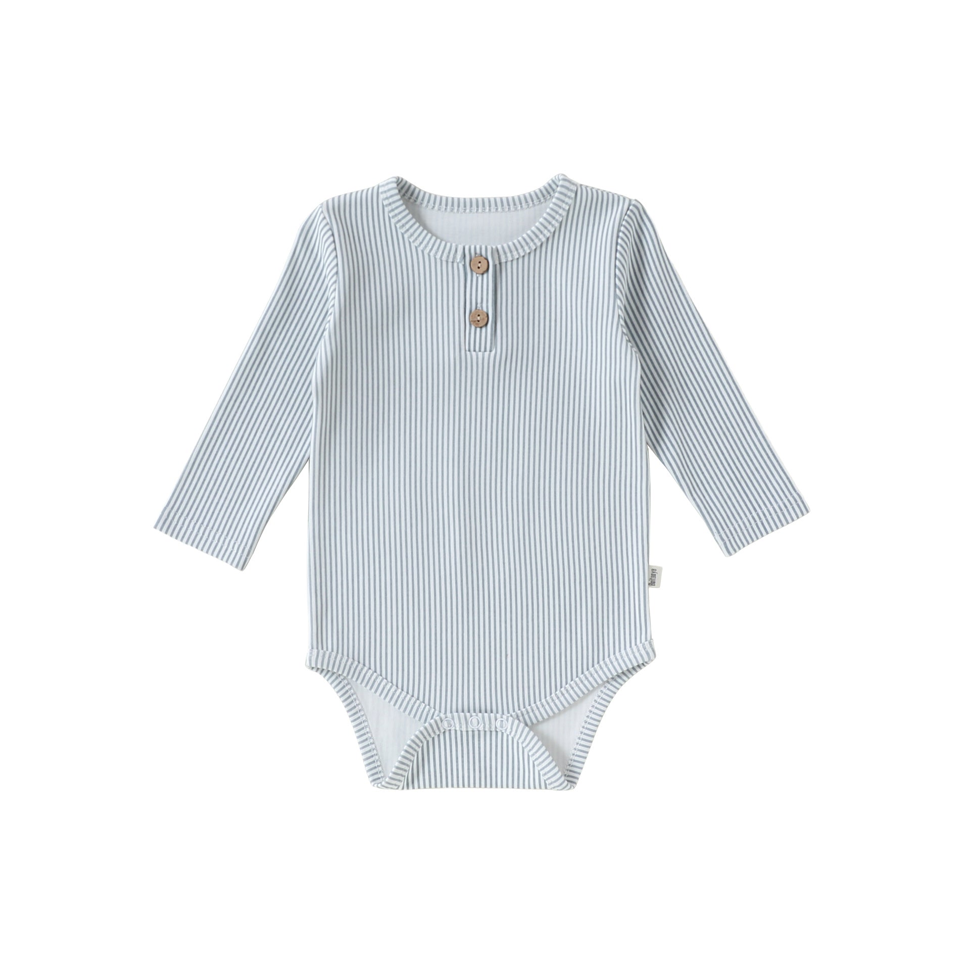 Lyocell Long-Sleeve Romper リヨセル 長袖ロンパース【mh0012335】 66cm / Gray stripe mamahalo shop