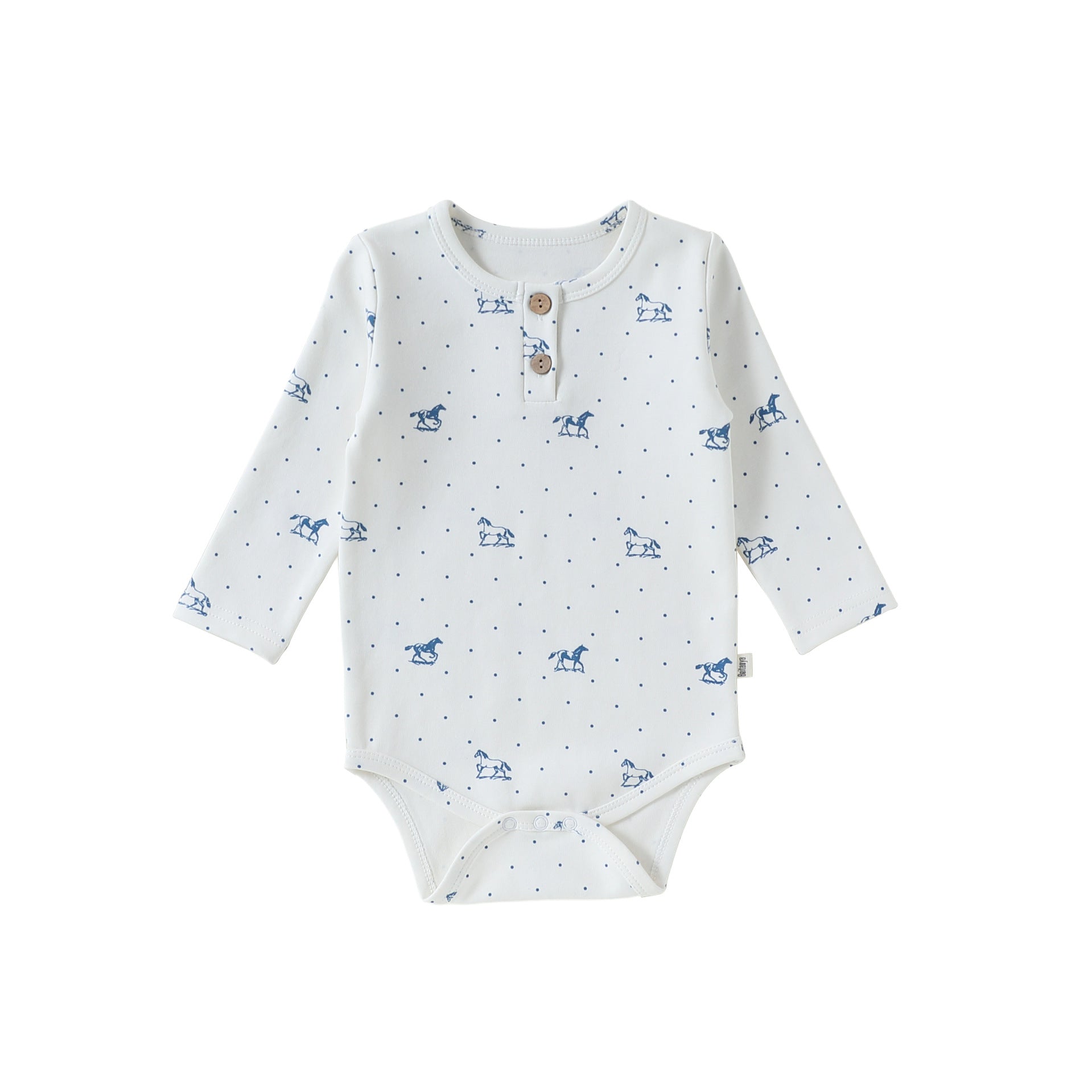 Lyocell Long-Sleeve Romper リヨセル 長袖ロンパース【mh0012335】 66cm / Polka Dot Pony mamahalo shop