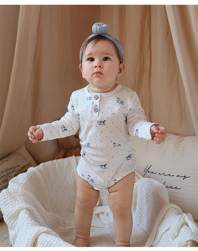 Lyocell Long-Sleeve Romper リヨセル 長袖ロンパース【mh0012335】 Beitaoya