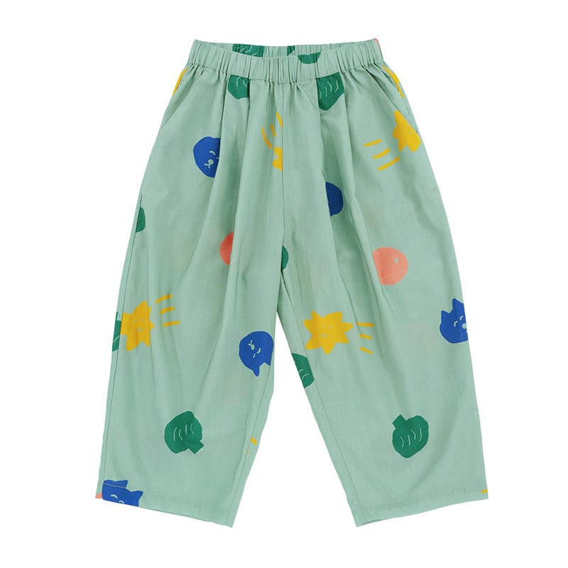 Lyocell Wide Pants イージー ロングパンツ【mh0013089】 Green / 90cm RICE & SKY ロングパンツ・スウェットパンツ