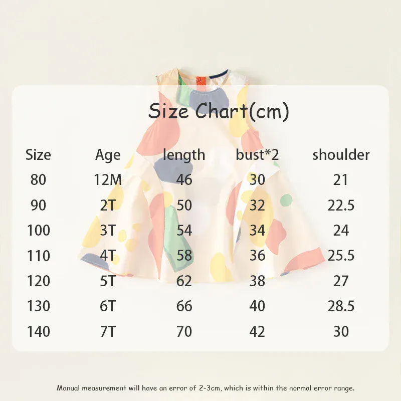 ノースリーブワンピース キッズワンピース カラフルノースリーブAラインドレスワンピース 幾何学ビタミンカラー【mh0004858】