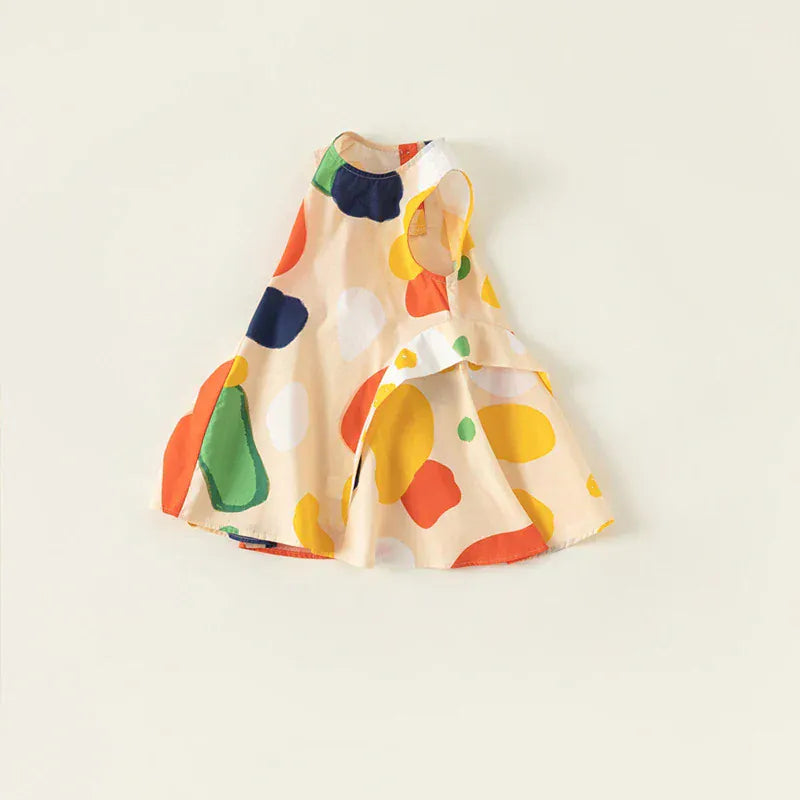 ノースリーブワンピース キッズワンピース カラフルノースリーブAラインドレスワンピース 幾何学ビタミンカラー【mh0004858】