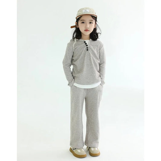 長袖セットアップ キッズセットアップ 2点セット フーディ長袖Tシャツ+ロングパンツ 2カラー【mh0007318】