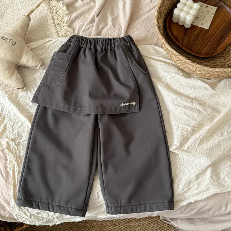 ロングパンツ・スウェットパンツ Gray / 24M  90CM キッズパンツ 巻きスカートエプロンドッキングロングパンツ【mh0008238】