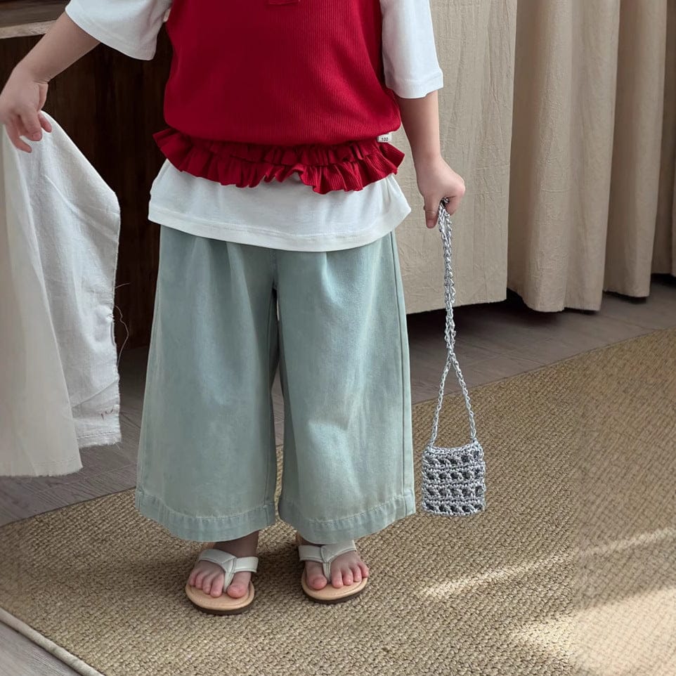 デニムパンツ Light Blue / 90cm ワイドレッグルーズデニムパンツジーンズ【mh0009722】