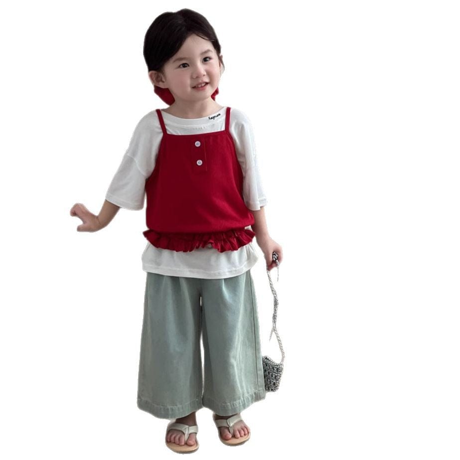 デニムパンツ Light Blue / 90cm ワイドレッグルーズデニムパンツジーンズ【mh0009722】