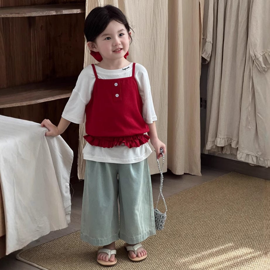 デニムパンツ Light Blue / 90cm ワイドレッグルーズデニムパンツジーンズ【mh0009722】