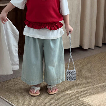デニムパンツ Light Blue / 90cm ワイドレッグルーズデニムパンツジーンズ【mh0009722】