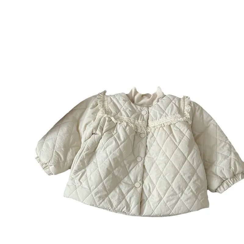 ショートコート・ジャケット・ジャンパー キッズアウター キルティングフリルハイネックジャケットコート【mh0008225】