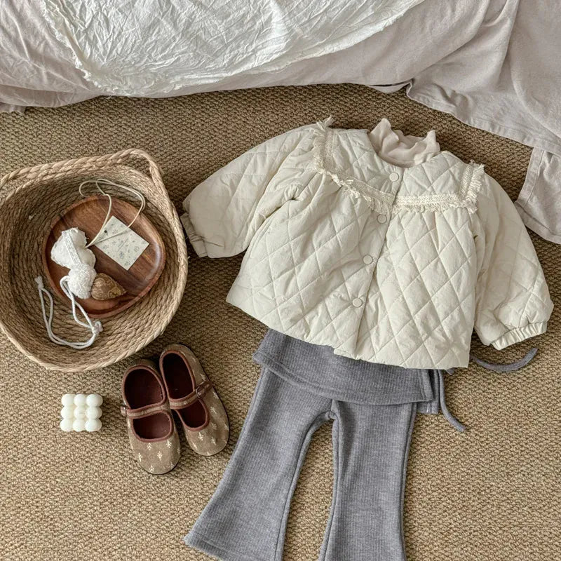 ショートコート・ジャケット・ジャンパー キッズアウター キルティングフリルハイネックジャケットコート【mh0008225】