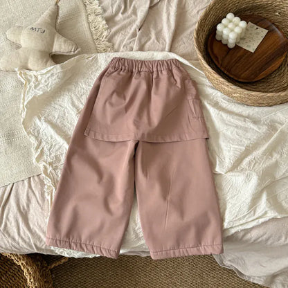 ロングパンツ・スウェットパンツ キッズパンツ 巻きスカートエプロンドッキングロングパンツ【mh0008238】