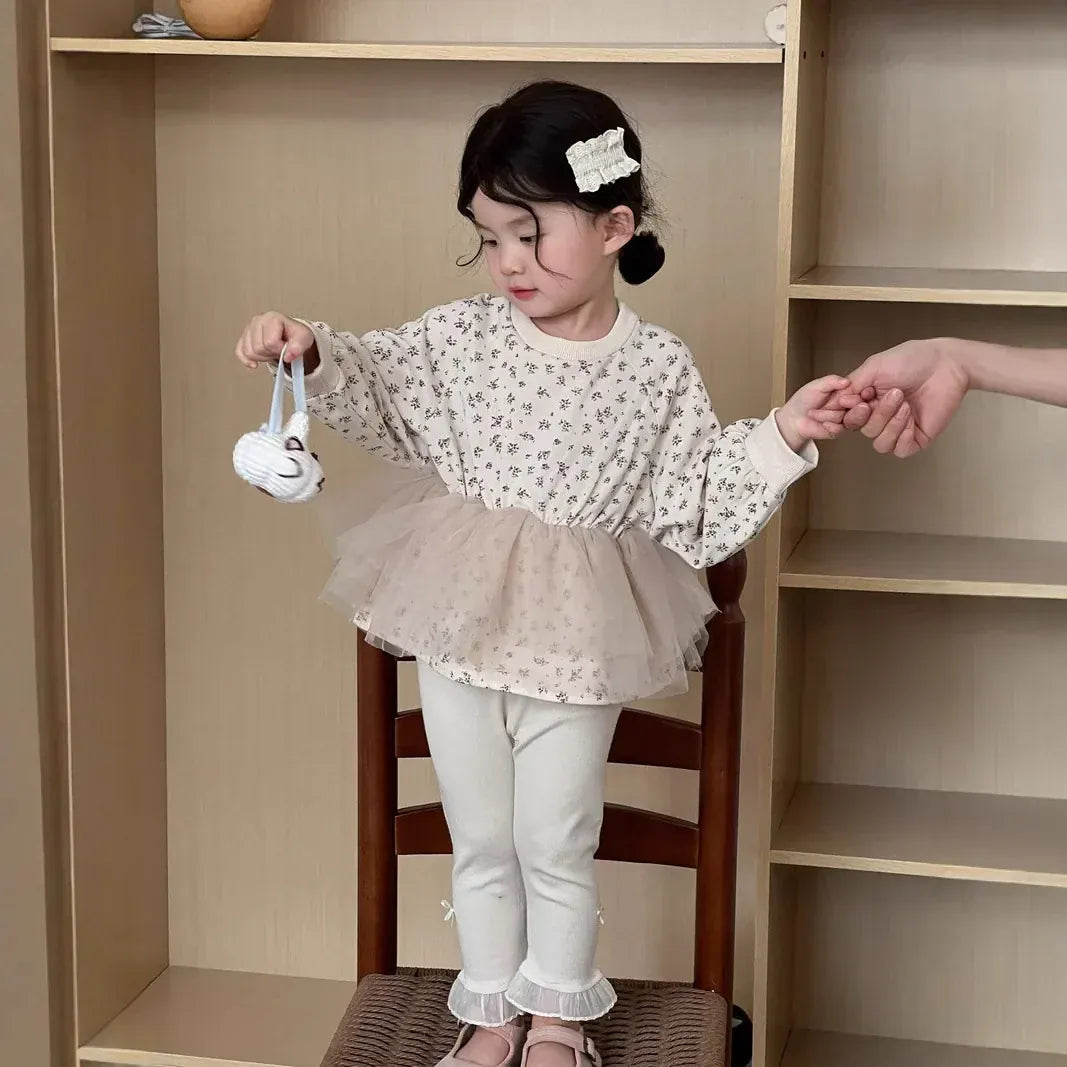 レギンスパンツ キッズパンツ 裾フリルリボンレギンスパンツ【mh0008865】