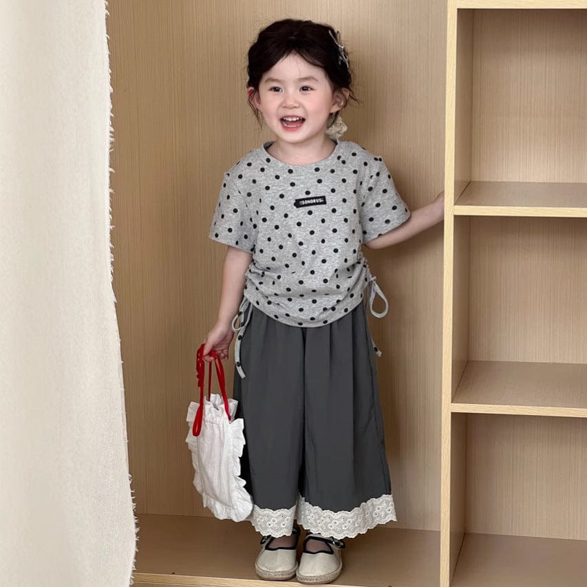 ロングパンツ・スウェットパンツ 裾レースワイドルーズガウチョイージーパンツ【mh0009725】