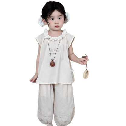 ロングパンツ・スウェットパンツ 裾レースガーリークロップドパンツ【mh0009727】