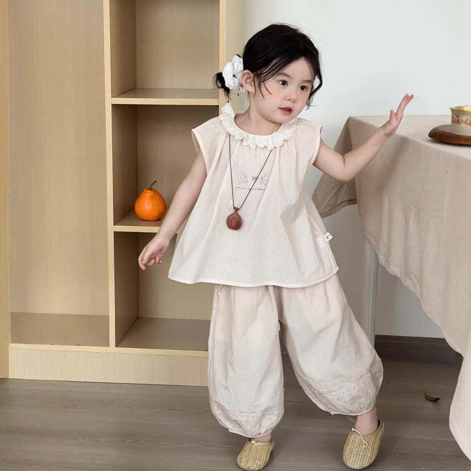 ロングパンツ・スウェットパンツ 裾レースガーリークロップドパンツ【mh0009727】