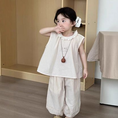 ロングパンツ・スウェットパンツ 裾レースガーリークロップドパンツ【mh0009727】