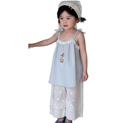 ロングパンツ・スウェットパンツ フラワー刺繍ワイドルーズイージーパンツ【mh0009732】