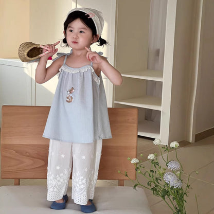 ロングパンツ・スウェットパンツ フラワー刺繍ワイドルーズイージーパンツ【mh0009732】