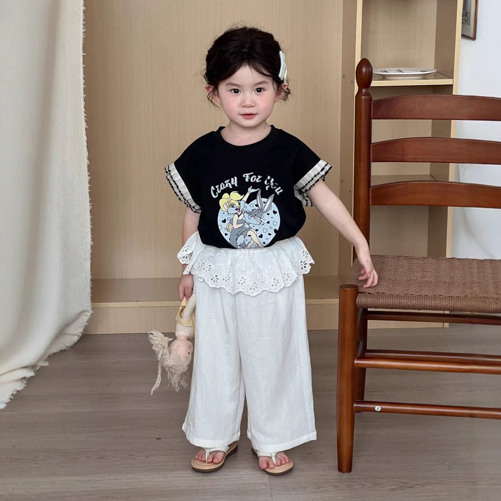 ロングパンツ・スウェットパンツ ペプラムレースワイドルーズイージーパンツ【mh0009733】